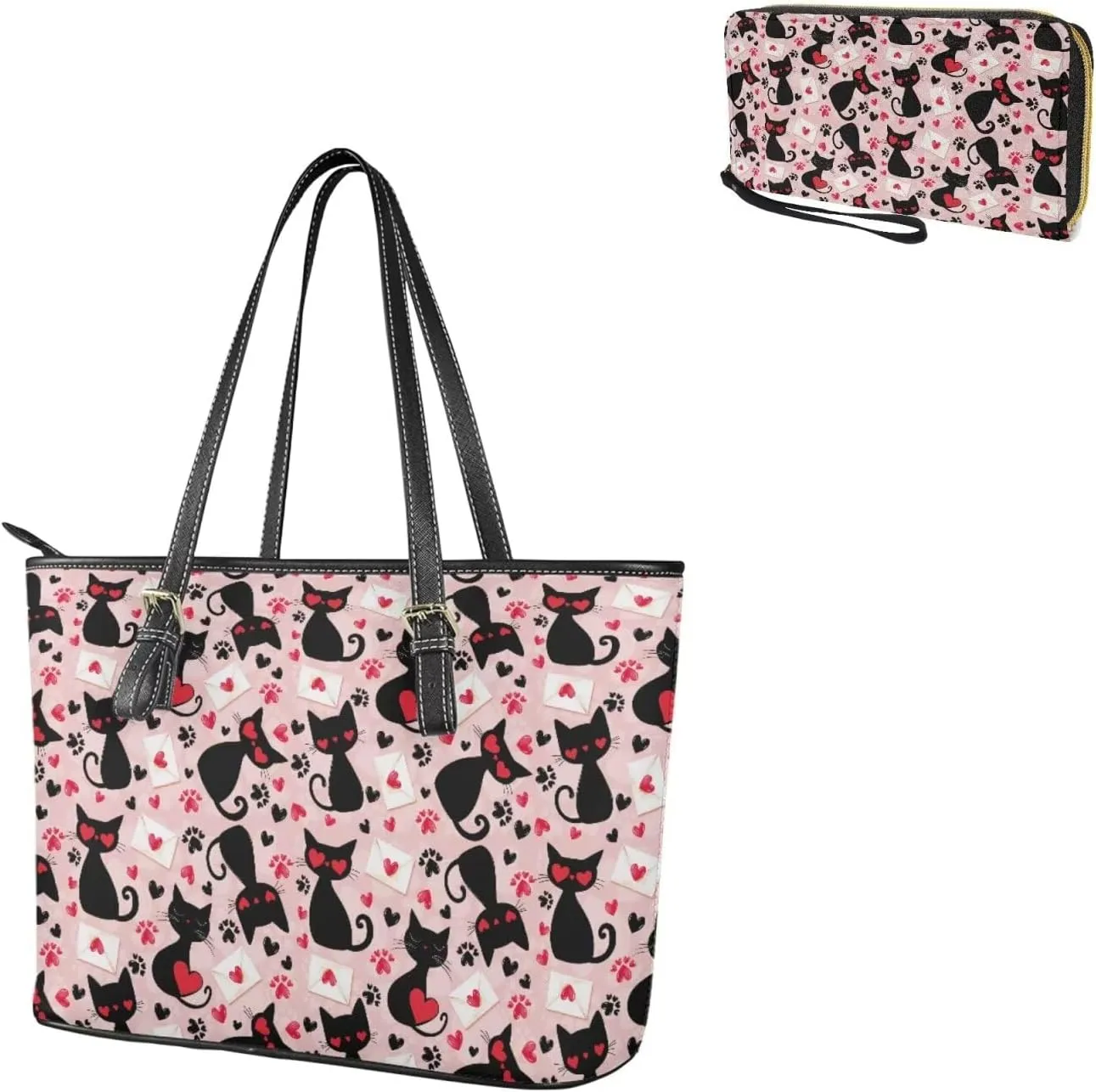 2pcs Purses for Women Wallet Shoulder Bag Top Handle Hand for Daliy Use
