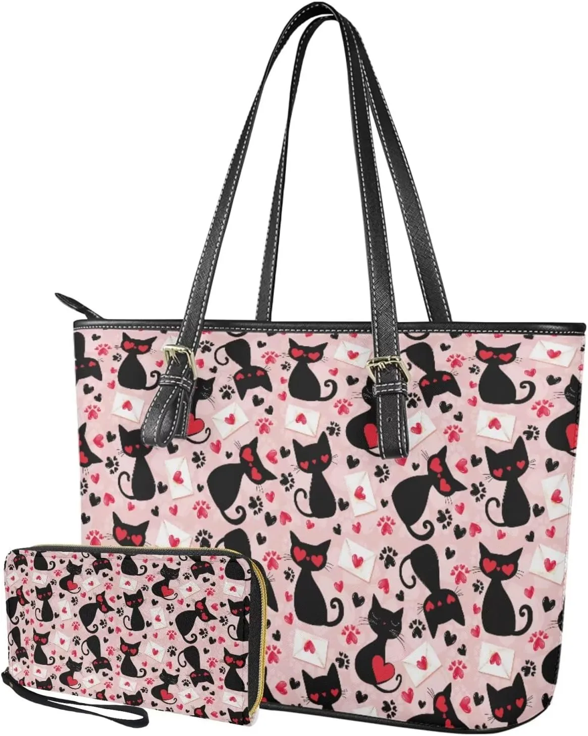 2pcs Purses for Women Wallet Shoulder Bag Top Handle Hand for Daliy Use