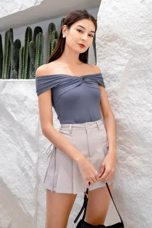 KERRA TWIST KNOT TOP IN GUN