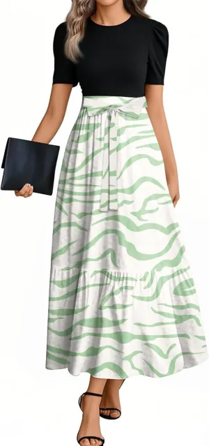 Maxi Flower Print 2025 Dresses, Beach Vacation Women's Jumpsuits Trendy Bow High Waisted Rompers for Women