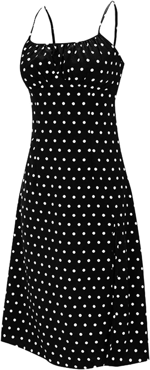 Sun Dresses for Women 2025 Vacation Holiday Summer Beach Shirt Dress Side Slit Sexy A Line Flowy Pleated Midi Dress
