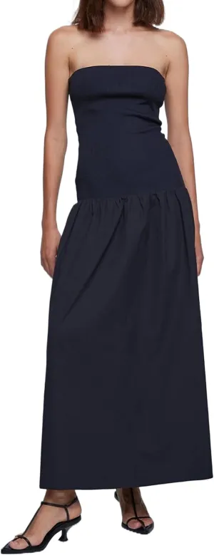 Women Summer Strapless Maxi Tube Dress Sleeveless Patchwork Off Shoulder Color Block Bandeau Swing Long Dress