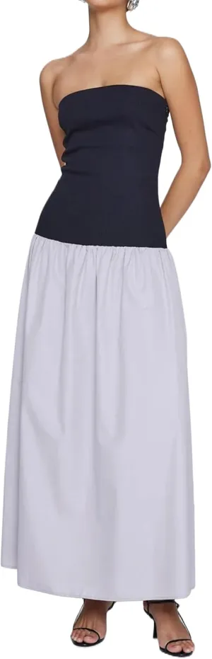 Women Summer Strapless Maxi Tube Dress Sleeveless Patchwork Off Shoulder Color Block Bandeau Swing Long Dress